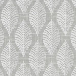 black-grey botanical embroideried fabric from Clarke & Clarke