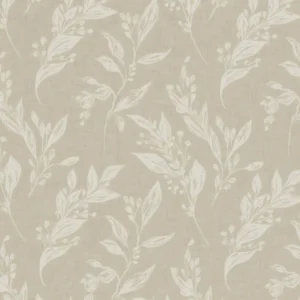 brown botanical jacquard fabric from Clarke & Clarke