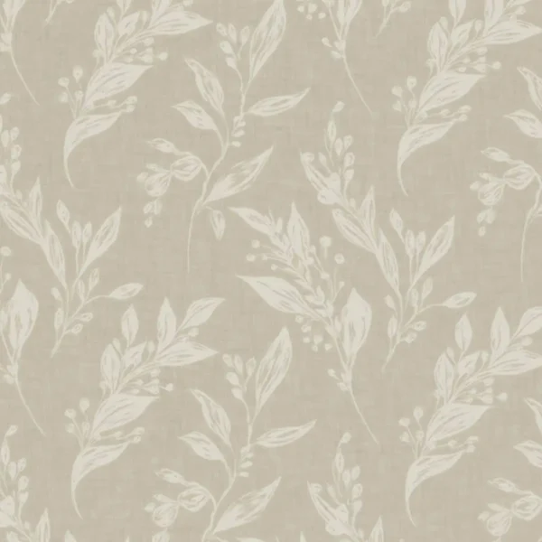 Eternal Fabric - Ivory by brown botanical jacquard fabric from Clarke & Clarke