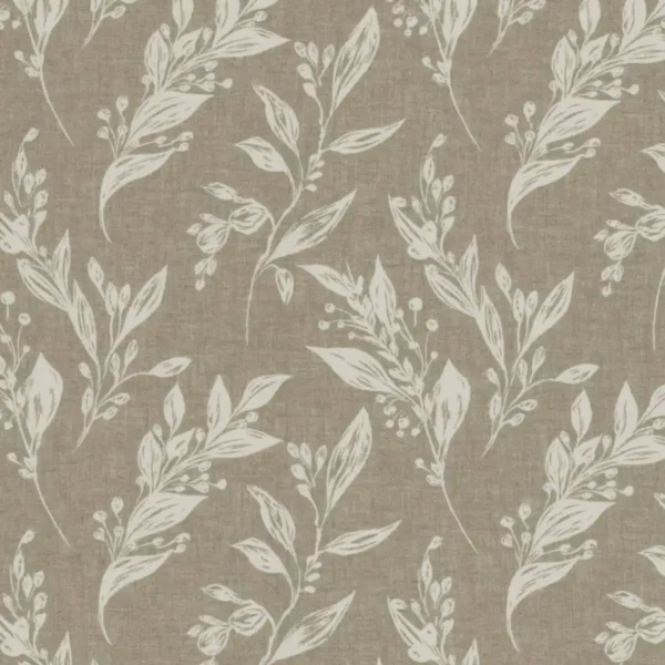 Eternal Fabric - Linen by brown botanical jacquard fabric from Clarke & Clarke