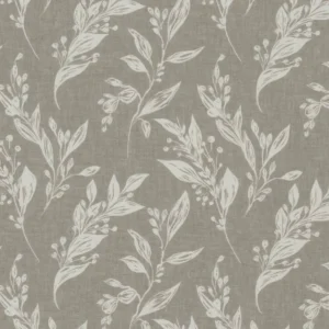 black-grey botanical jacquard fabric from Clarke & Clarke