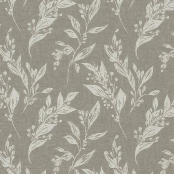 Eternal Fabric - Silver by black-grey botanical jacquard fabric from Clarke & Clarke