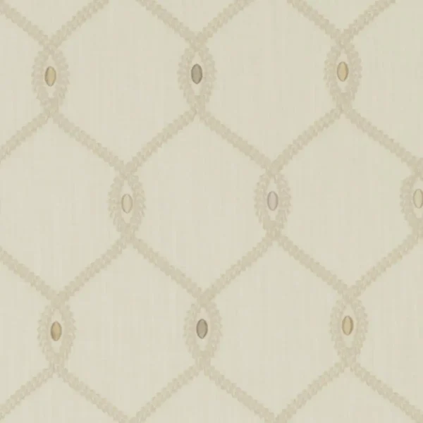 Opus Fabric - Ivory by brown geometric embroideried fabric from Clarke & Clarke