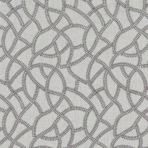black-grey geometric embroideried fabric from Clarke & Clarke