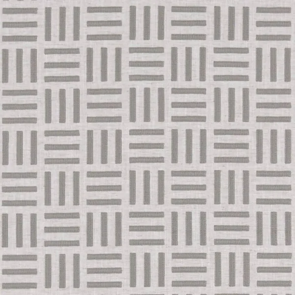 black-grey geometric embroideried fabric from Clarke & Clarke