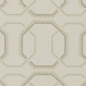 brown geometric embroideried fabric from Clarke & Clarke