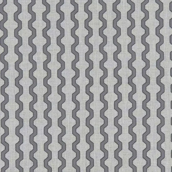 black-grey geometric embroideried fabric from Clarke & Clarke