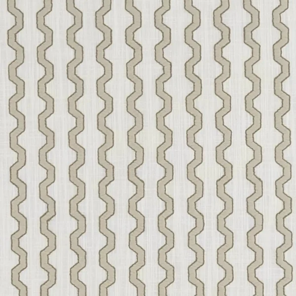 Replay Fabric - Ivory by brown geometric embroideried fabric from Clarke & Clarke