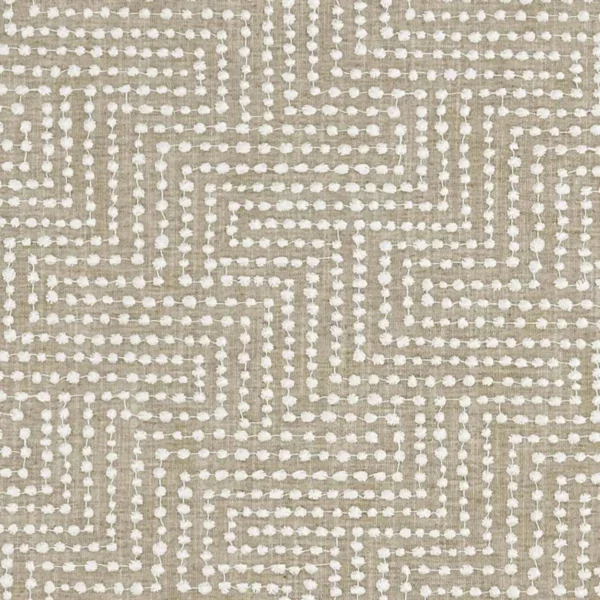 Solitaire Fabric - Linen by brown spotted embroideried fabric from Clarke & Clarke