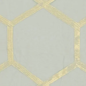 black-grey geometric voile-sheer fabric from Clarke & Clarke