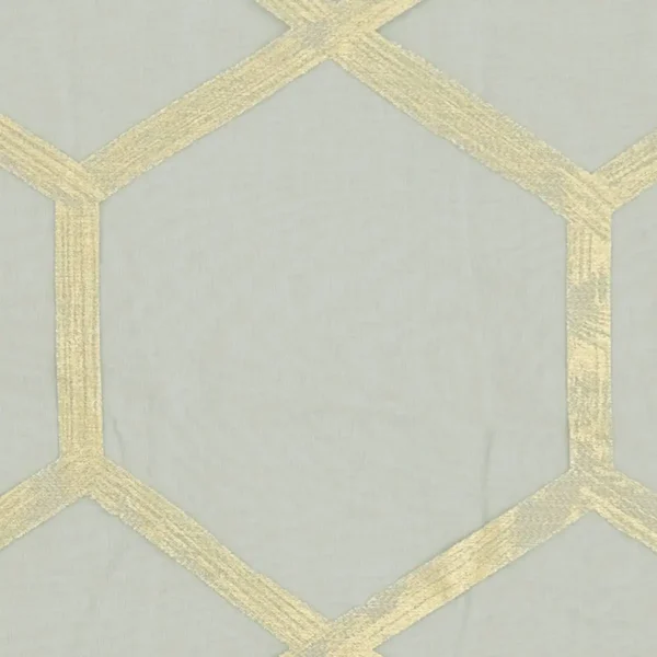 Forma Fabric - Charcoal / Gold by black-grey geometric voile-sheer fabric from Clarke & Clarke