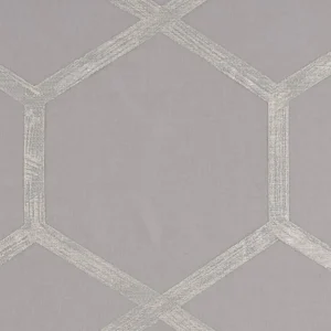 black-grey geometric voile-sheer fabric from Clarke & Clarke