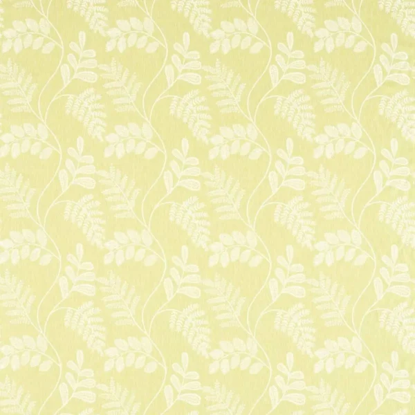 Audette Fabric - Citron by yellow botanical jacquard fabric from Clarke & Clarke