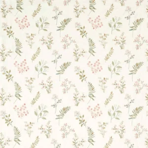 pink botanical embroideried fabric from Clarke & Clarke