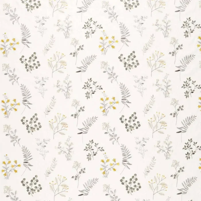 Brigitte Fabric - Pewter / Chartreuse swatch