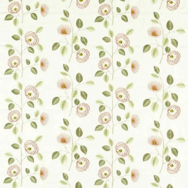 Monique Fabric - Spice by green botanical embroideried fabric from Clarke & Clarke
