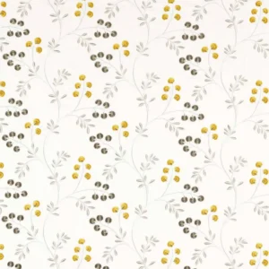white botanical embroideried fabric from Clarke & Clarke