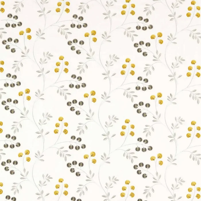Rochelle Fabric - Pewter / Chartreuse swatch