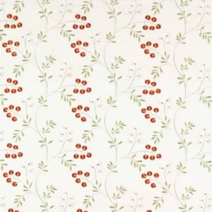 white botanical embroideried fabric from Clarke & Clarke