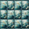 blue botanical printed fabric from Clarke & Clarke