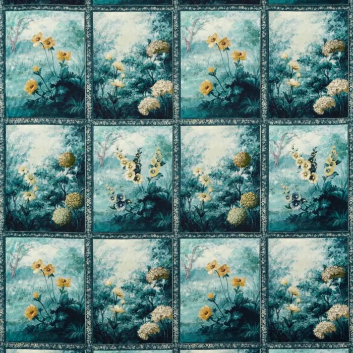 Artus Fabric - Denim / Ochre swatch