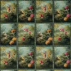 multicolour botanical velvet-chenille fabric from Clarke & Clarke
