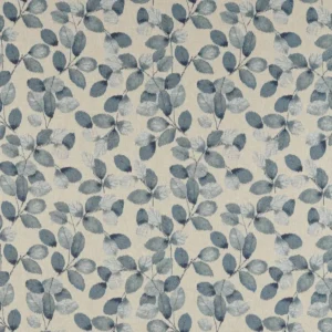 blue botanical jacquard fabric from Clarke & Clarke