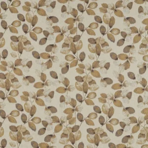 orange botanical jacquard fabric from Clarke & Clarke