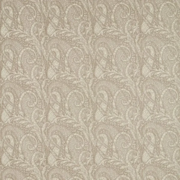 Palacio Fabric - Linen by neutral botanical jacquard fabric from Clarke & Clarke