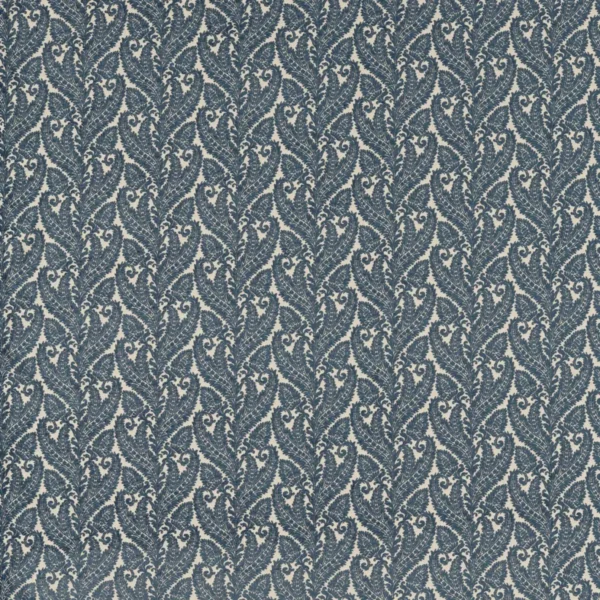 Regale Fabric - Denim by blue botanical misc fabric from Clarke & Clarke