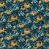 blue botanical velvet-chenille fabric from Clarke & Clarke