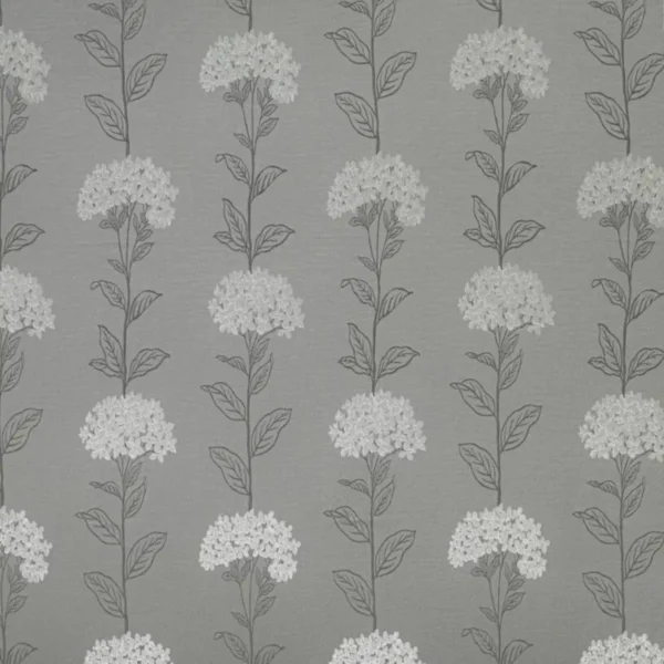 Hadlow Fabric - Dove by black-grey botanical woven fabric from Ashley Wilde
