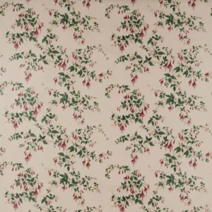 red botanical cotton fabric from Colefax & Fowler