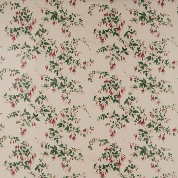 Fuchsia Fabric - Red by red botanical cotton fabric from Colefax & Fowler
