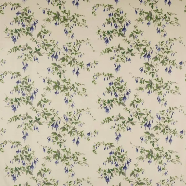 Fuchsia Fabric - Blue by blue botanical cotton fabric from Colefax & Fowler
