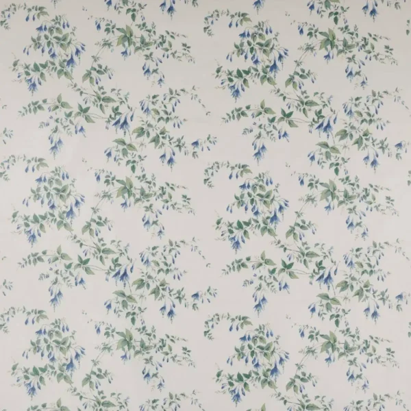 blue botanical cotton fabric from Colefax & Fowler