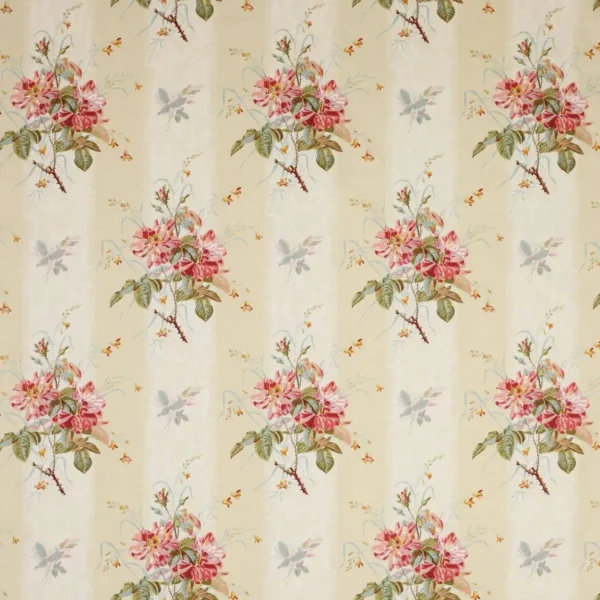 Gallica Fabric - Old Pink / Beige by brown botanical cotton fabric from Colefax & Fowler