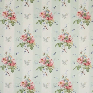 blue botanical cotton fabric from Colefax & Fowler