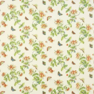 green botanical cotton fabric from Colefax & Fowler