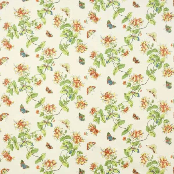 green botanical cotton fabric from Colefax & Fowler