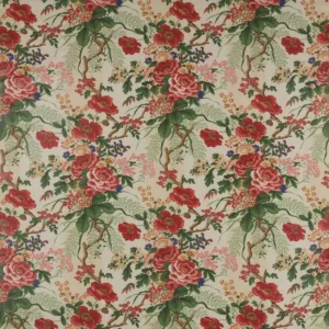 green botanical cotton fabric from Colefax & Fowler