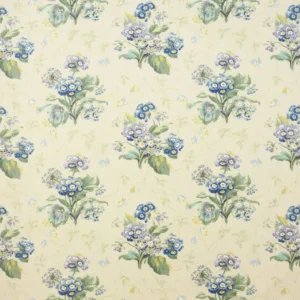 blue botanical linen fabric from Colefax & Fowler