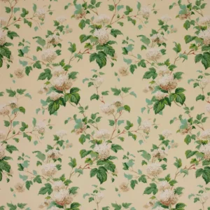 green botanical cotton fabric from Colefax & Fowler