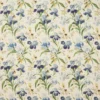 blue botanical cotton fabric from Colefax & Fowler