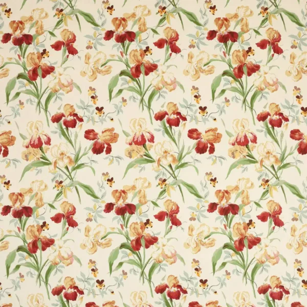 Beaufort Fabric - Pink / Green by multicolour botanical cotton fabric from Colefax & Fowler