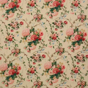 multicolour botanical cotton fabric from Colefax & Fowler