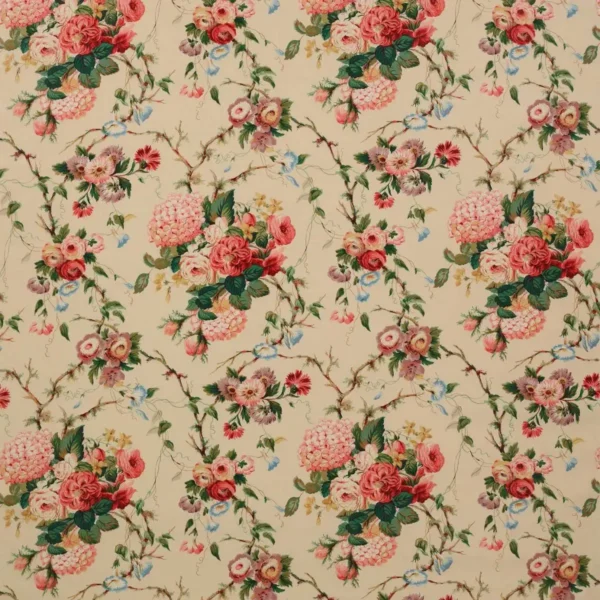 multicolour botanical cotton fabric from Colefax & Fowler