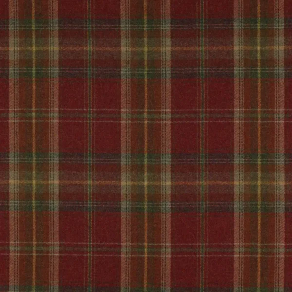 Galloway Plaid Fabric - Red / Sand by pink checked woolen fabric from Colefax & Fowler
