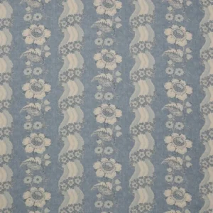 blue botanical linen fabric from Colefax & Fowler