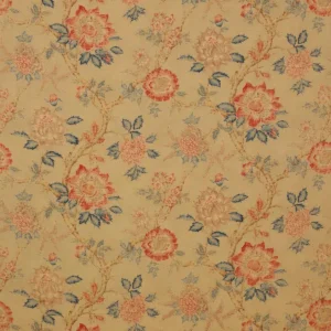 yellow botanical linen fabric from Colefax & Fowler